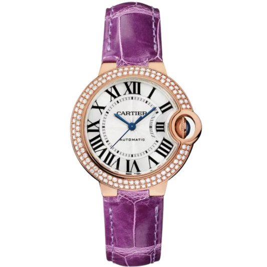 BALLON BLEU DE CARTIER 33 MM ROSE GOLD WITH SILVER GUILLOCHE LACQUER OPALINE DIAL