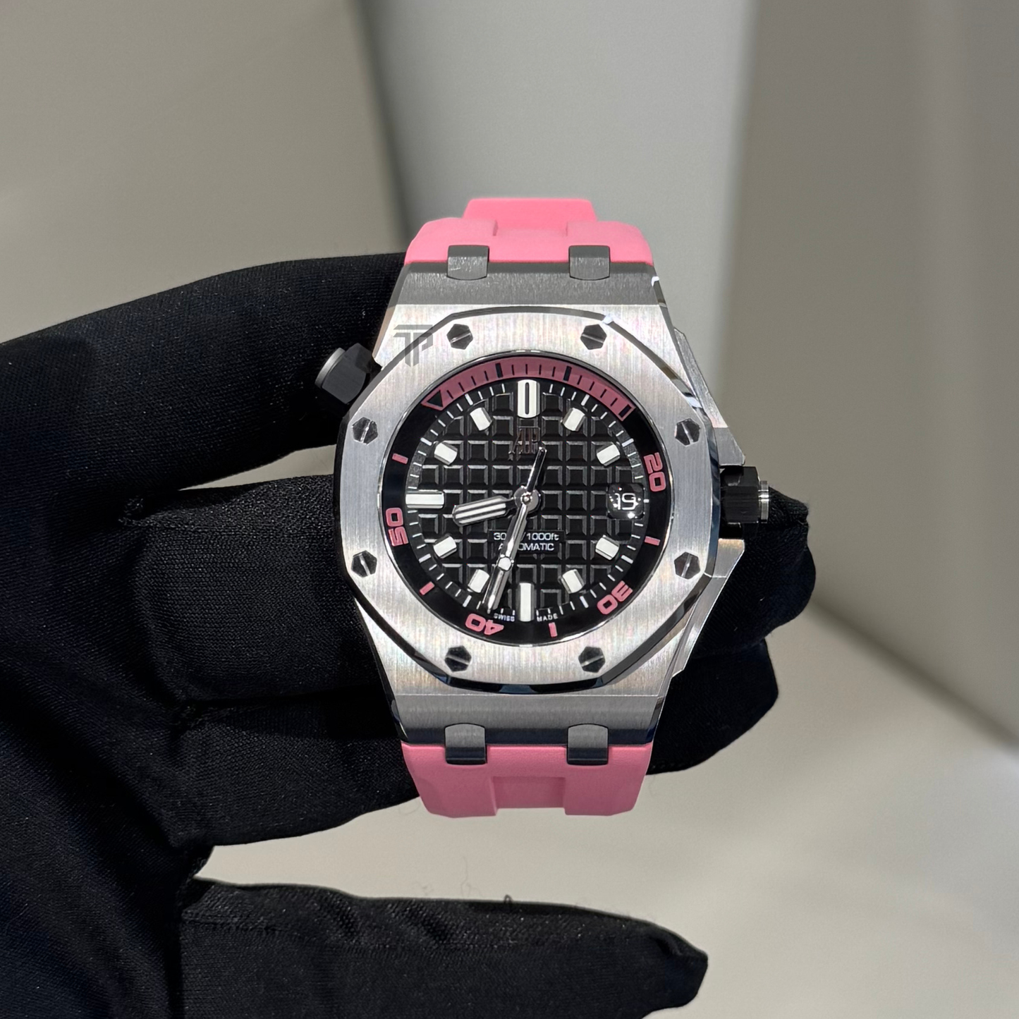 Audemars Piguet Royal Oak Offshore Diver Ref. 15720ST.OO.A010CA.01 42mm Stainless Steel (Pink and Black)