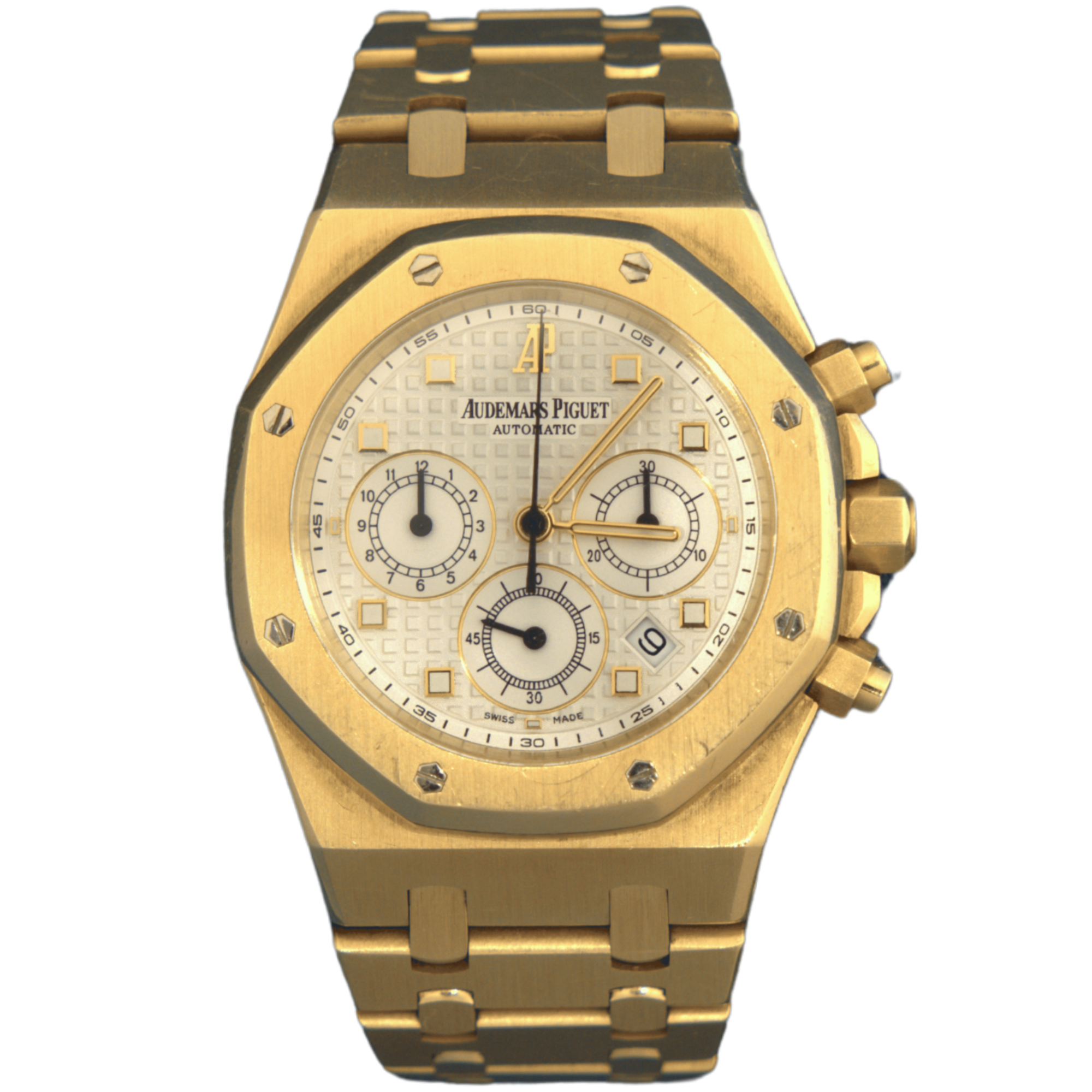 Audemars Piguet Royal Oak Chronograph Ref. 26022BA.OO.D088CR.01 39MM Yellow Gold White Dial