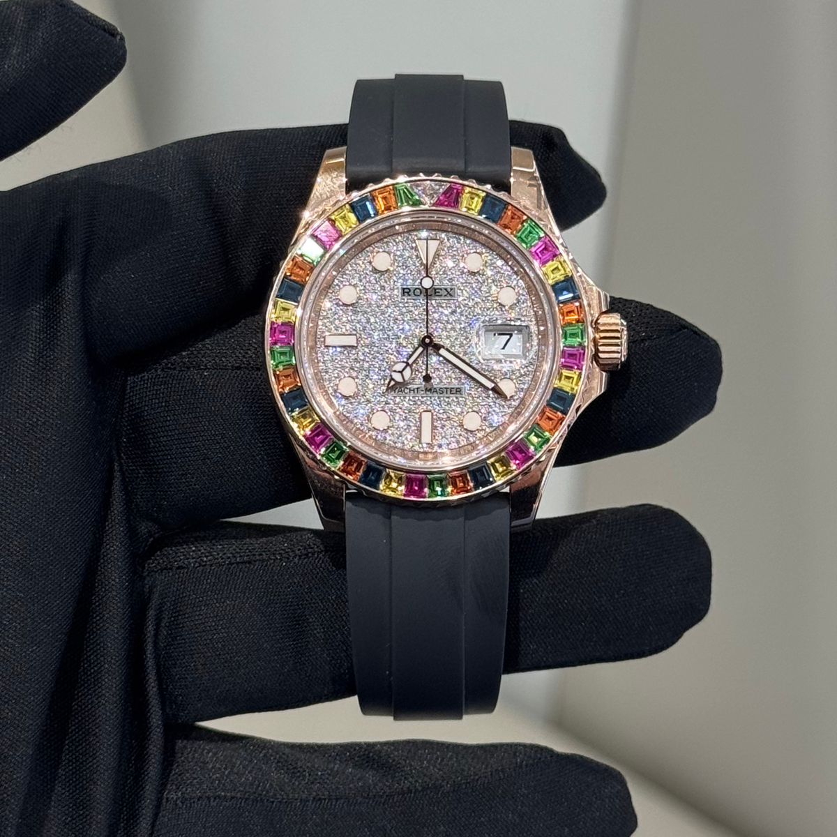 Rolex Yacht Master Ref. 116695SATS "Tutti Fruity" Factory Bezel 40mm on Oysterflex