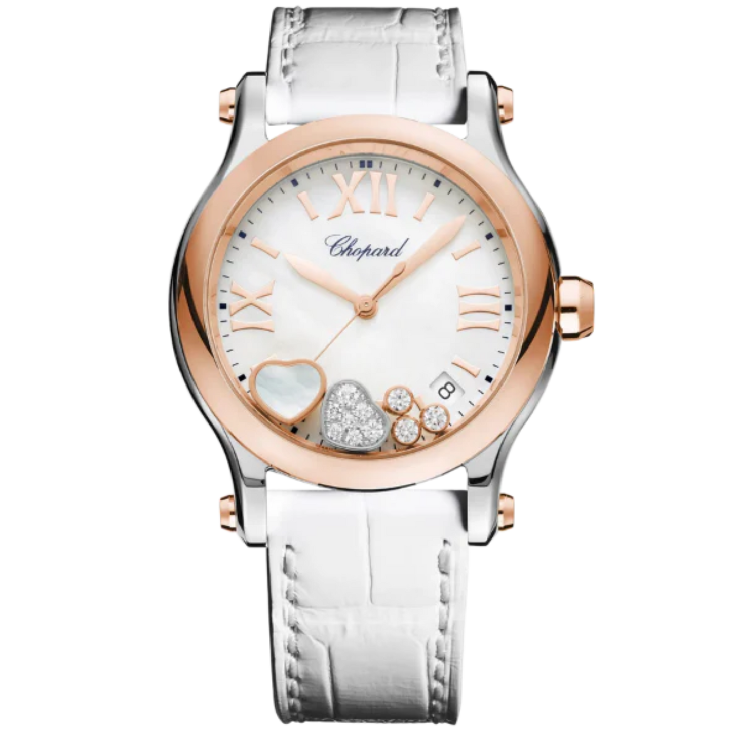 HAPPY SPORT 36 MM ETHICAL ROSE GOLD - LUCENT STEEL™ WITH MOTHER OF PEARL DIAL