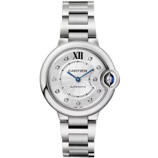 BALLON BLEU DE CARTIER 33 MM STAINLESS STEEL WITH GUILLOCHE SILVER DIAL