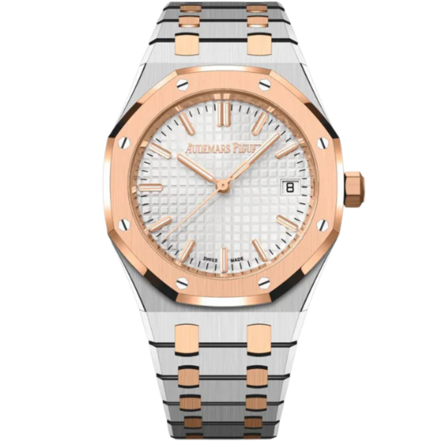 77450SR.OO.1361SR.01 34MM Two Tone SS/RG Royal Oak White Dial (50th Anniversary)