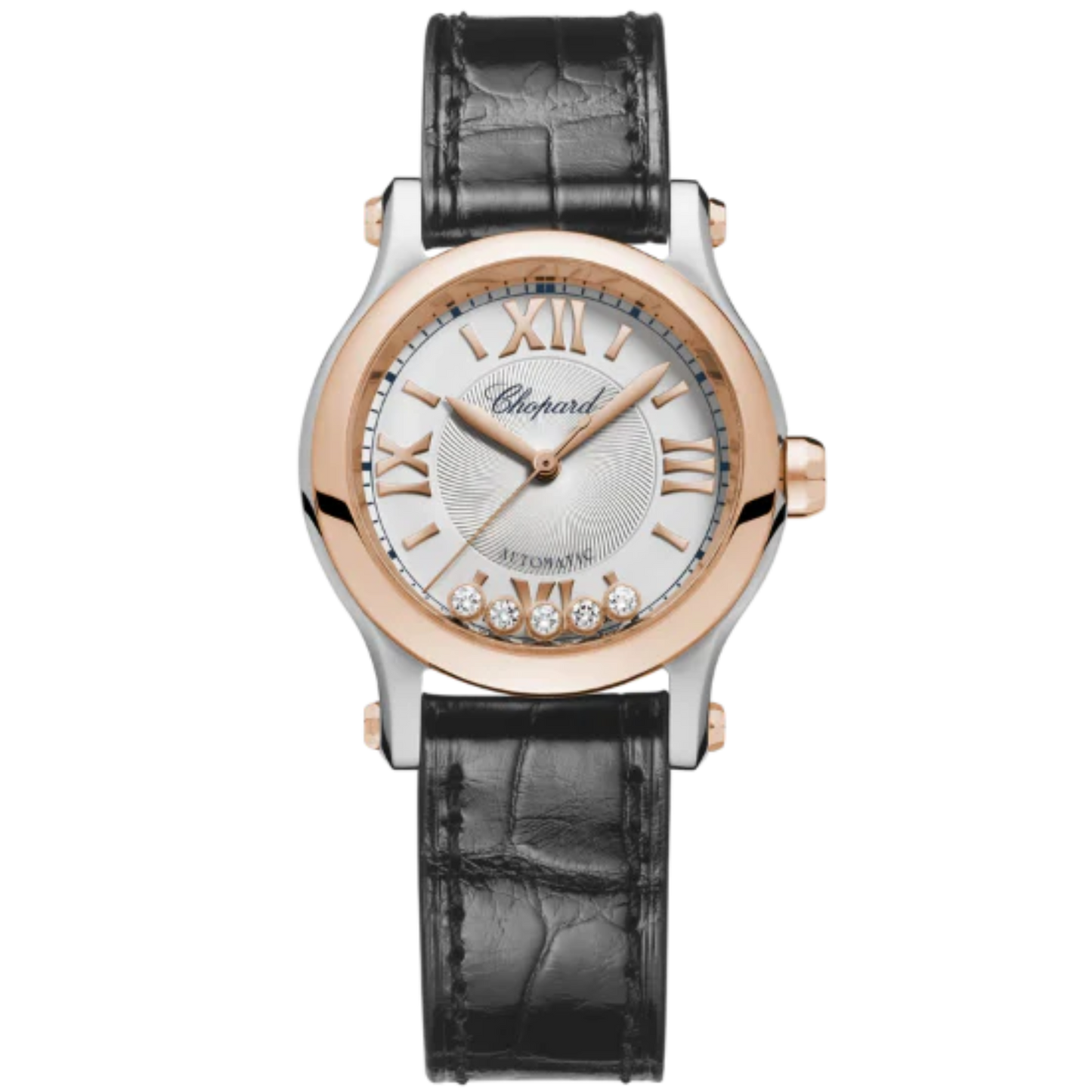 HAPPY SPORT 30 MM ETHICAL ROSE GOLD - LUCENT STEEL™ WITH SILVER DIAL
