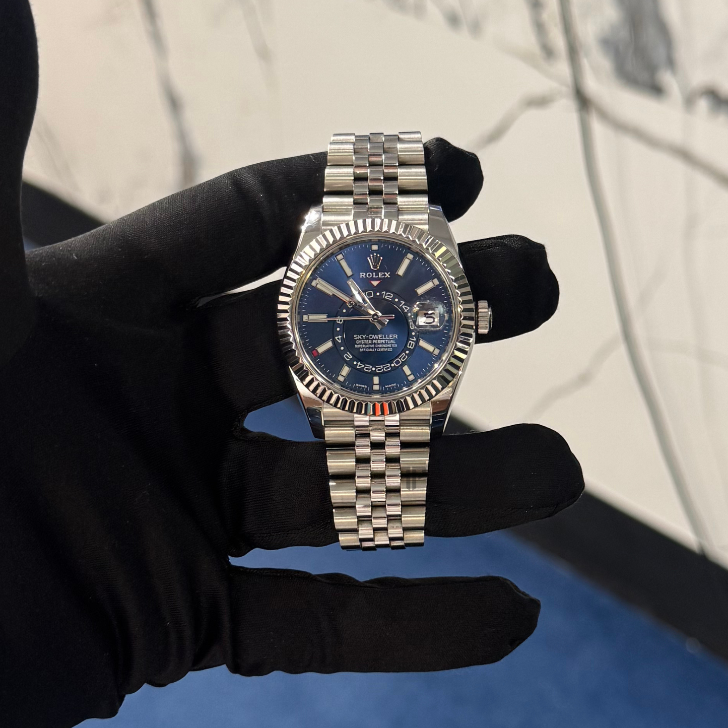 Rolex Skydweller Ref. 326934 Stainless Steel Blue Dial on Jubilee