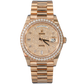 Rolex Day Date Ref. 228345RBR 40MM Rose Gold Pave Dial/Baguette Markers with Diamond Bezel