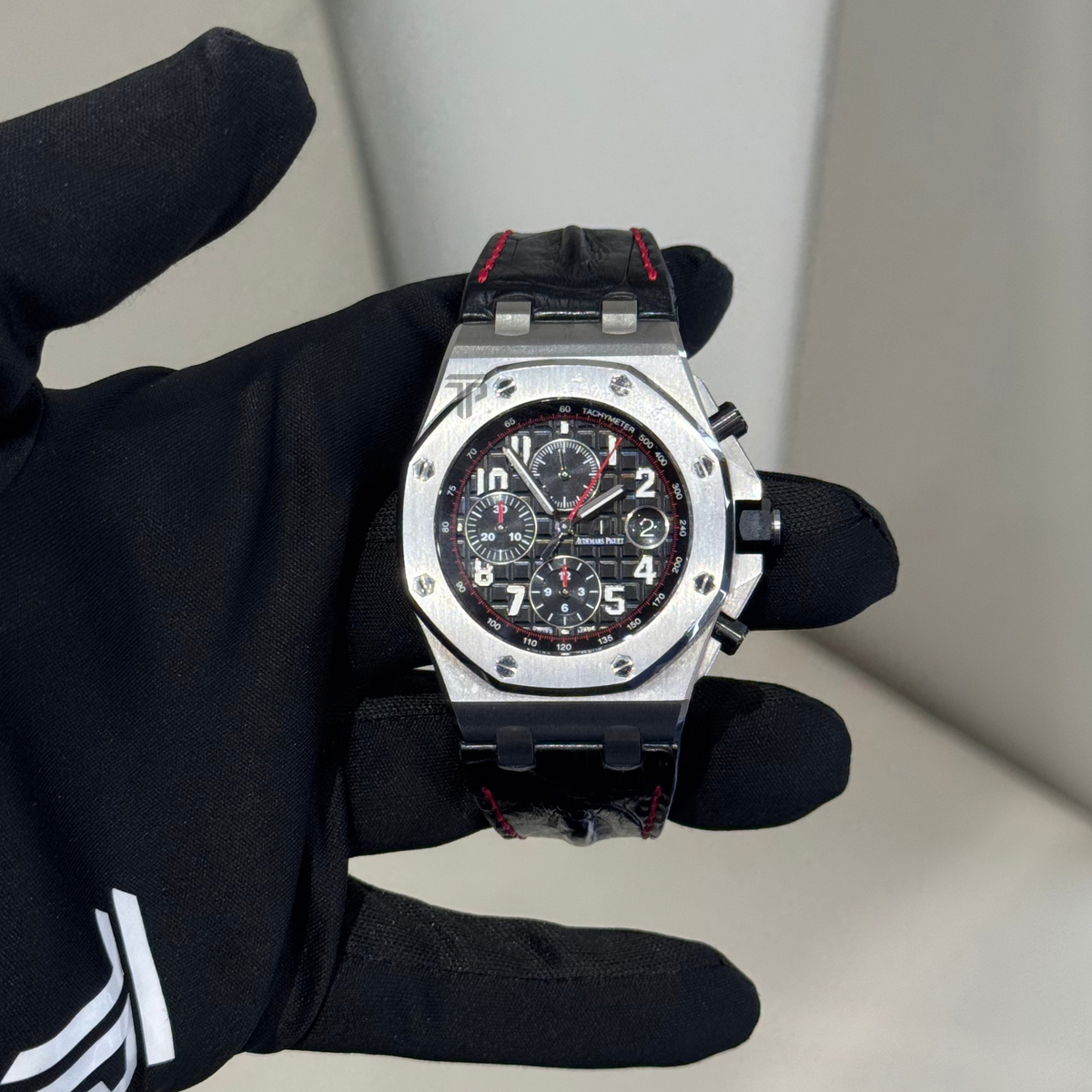 Audemars Piguet Royal Oak Offshore Ref. 26470ST.OO.A101CR.01 42MM Stainless Steel "Vampire" Black Dial/Black Subdials on Leather