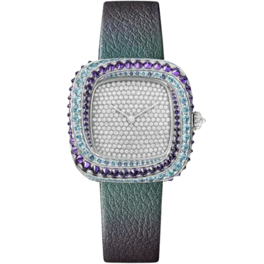 COUSSIN DE CARTIER 30 MM RHODIUM FINISH WHITE GOLD WITH WHITE GOLD DIAL