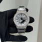 Casio Iced out G Shock Analog (White gold with Silver Dial and Strap)