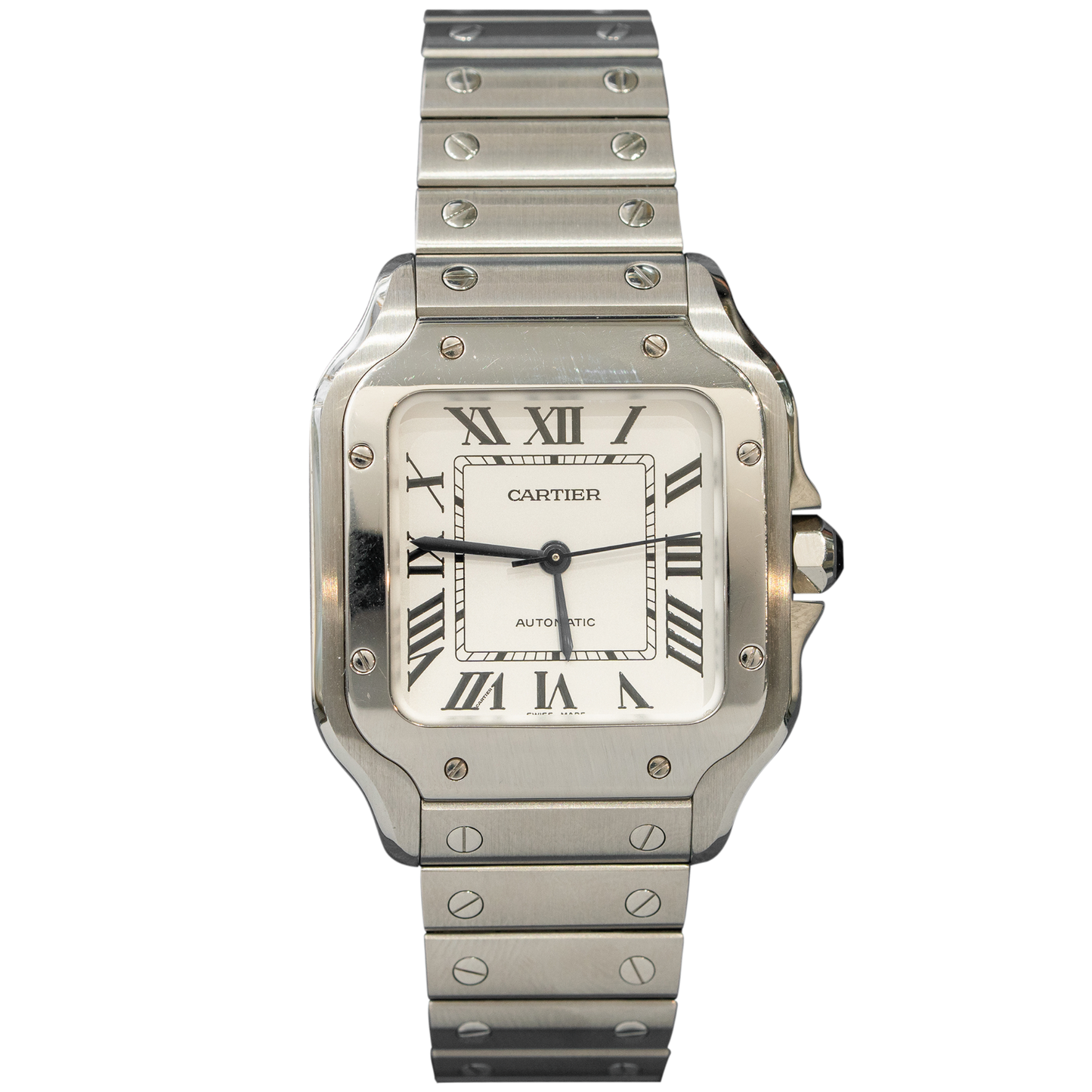Cartier WSSA0029 White Dial Mid Size Santos