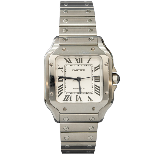 Cartier WSSA0029 White Dial Mid Size Santos