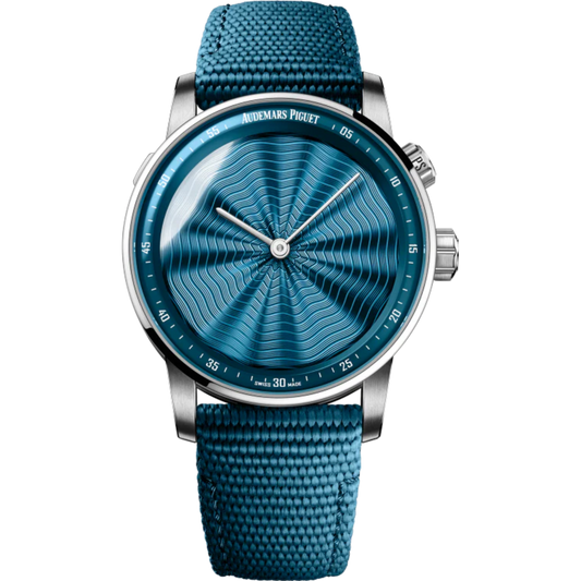 Code 11.59 by Audemars Piguet 41mm Leather Strap Blue Dial Lacquered Inner Bezel