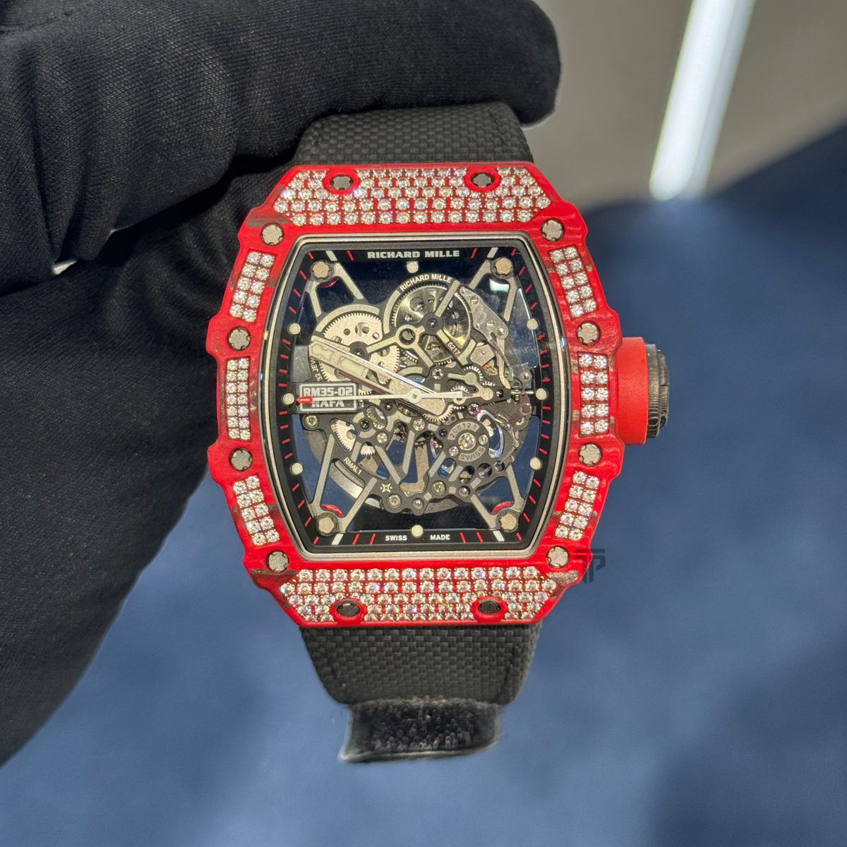 RM35-02 Rafael Nadal Red NTPT with Factory Diamond Setting