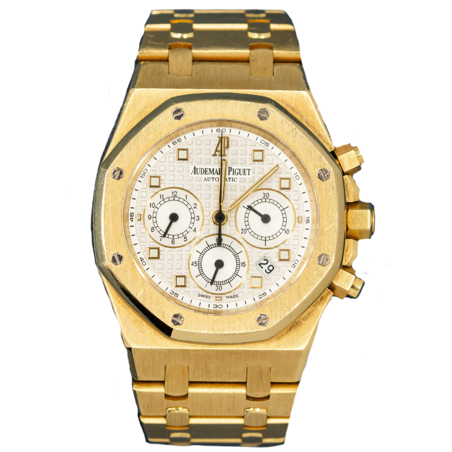 Audemars Piguet Royal Oak Chronograph Ref. 26022BA.OO.D088CR.01 39MM Yellow Gold White Dial