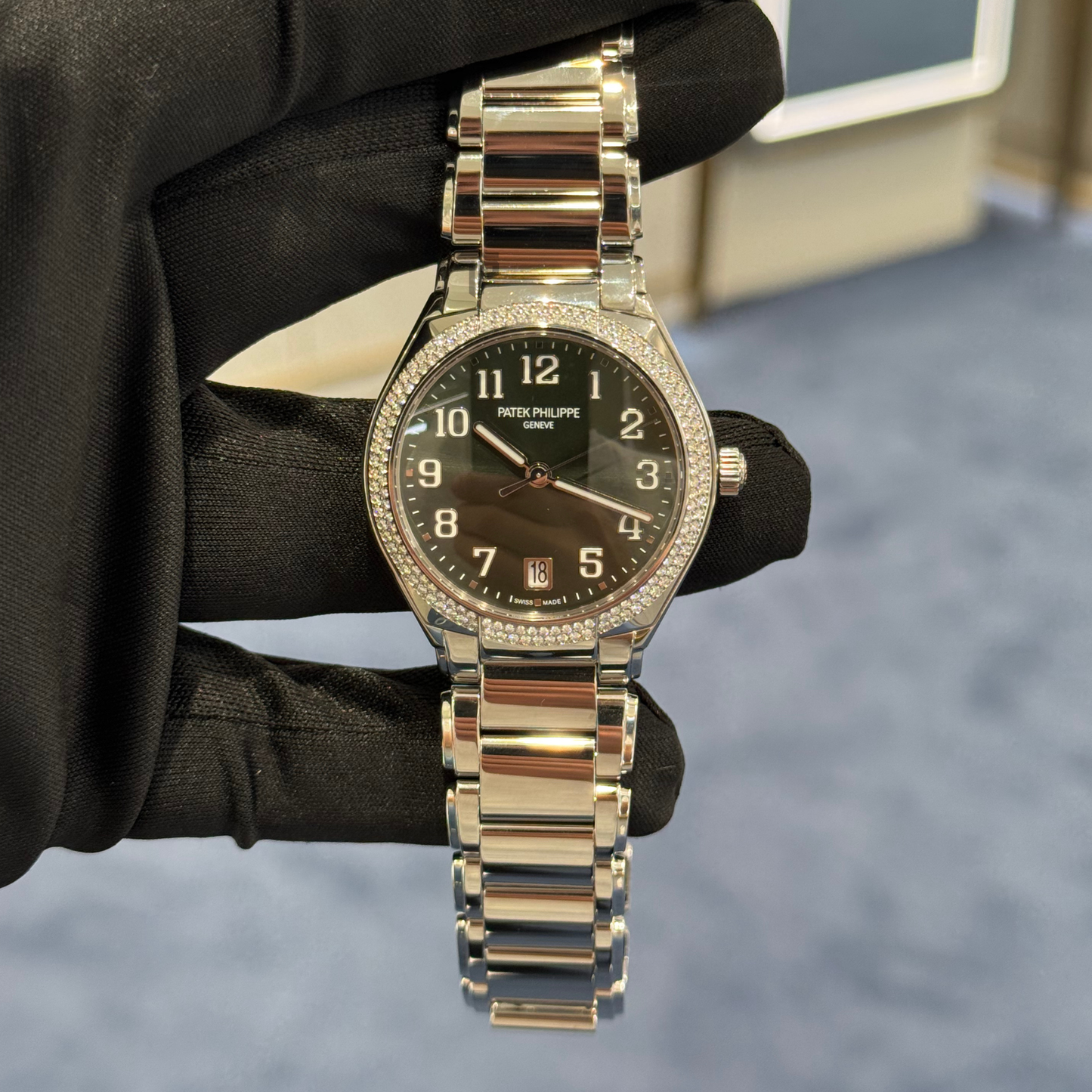 Patek Philippe Ref. 7300/1200A Twenty-Four Green Dial Diamond Bezel