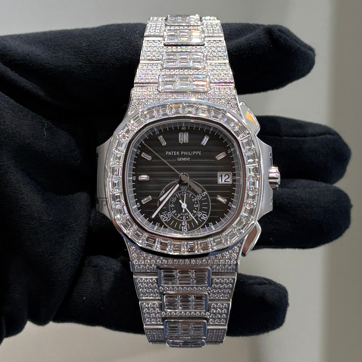 Patek Philippe Nautilus Ref. 5980/1400G White Gold Chronograph Full Factory Setting