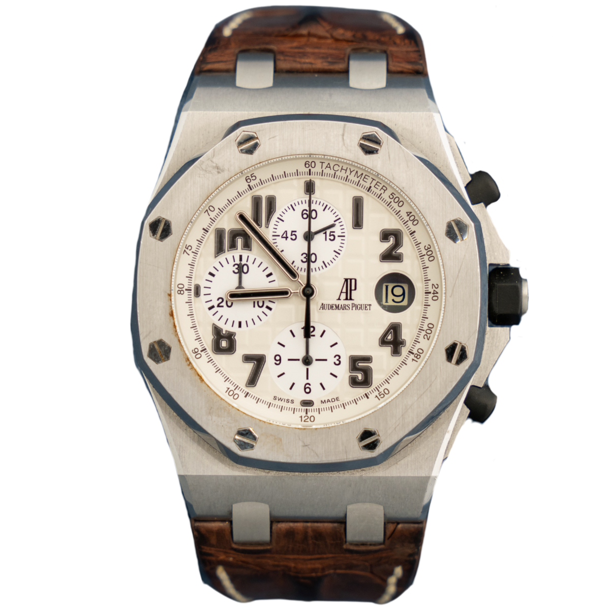 Audemars Piguet Offshore Ref. 26170ST.OO.D091CR.01 42MM Stainless Steel Cream Dial on Leather Complete