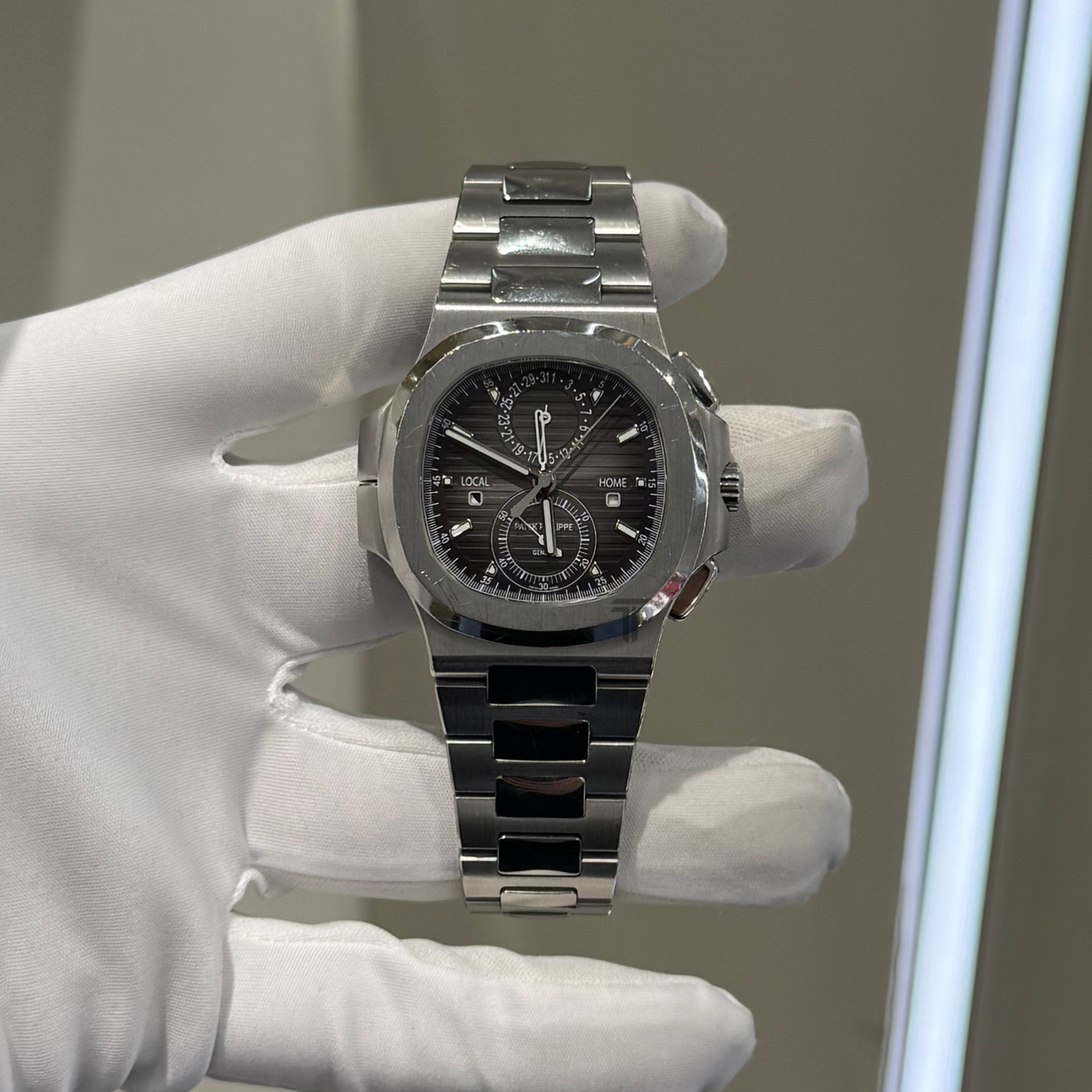 Patek Philippe Nautilus Ref. 5990/1A Stainless Steel Travel Time Grey Dial