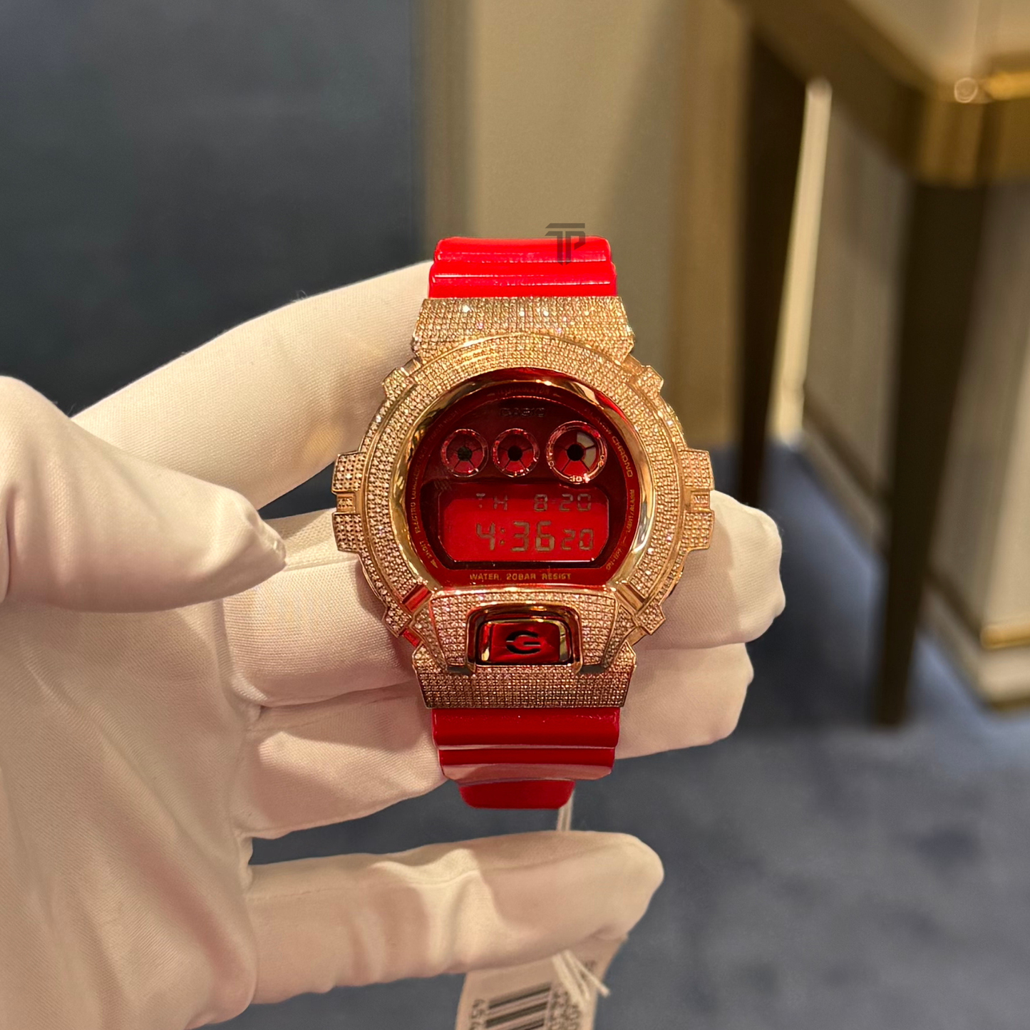 Casio Iced Out G Shock Rose Gold w Red Dial "The Year of the Ox"