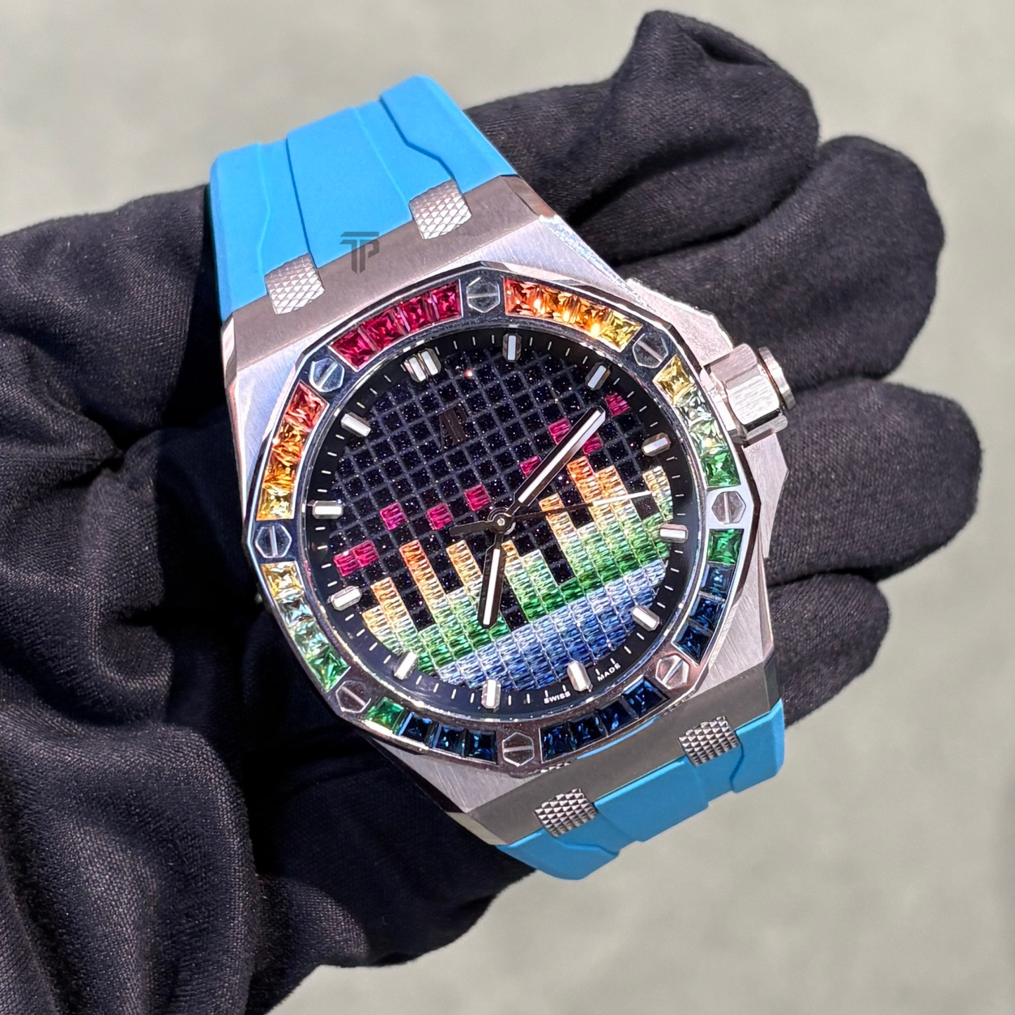 Audemars Piguet Royal Oak Offshore Ref. 15601BC.YY.D343CA.01 White Gold Full Rainbow Factory Set Music Edition