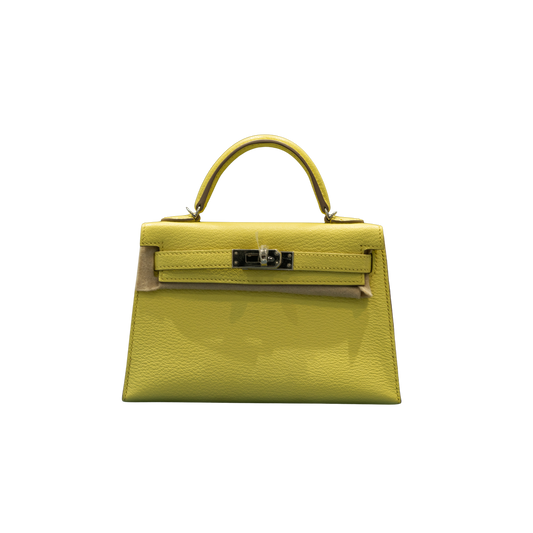 Hermes Birkin K20 Mini Kelly Yellow Chèvre Limoncello Palladium Hardware