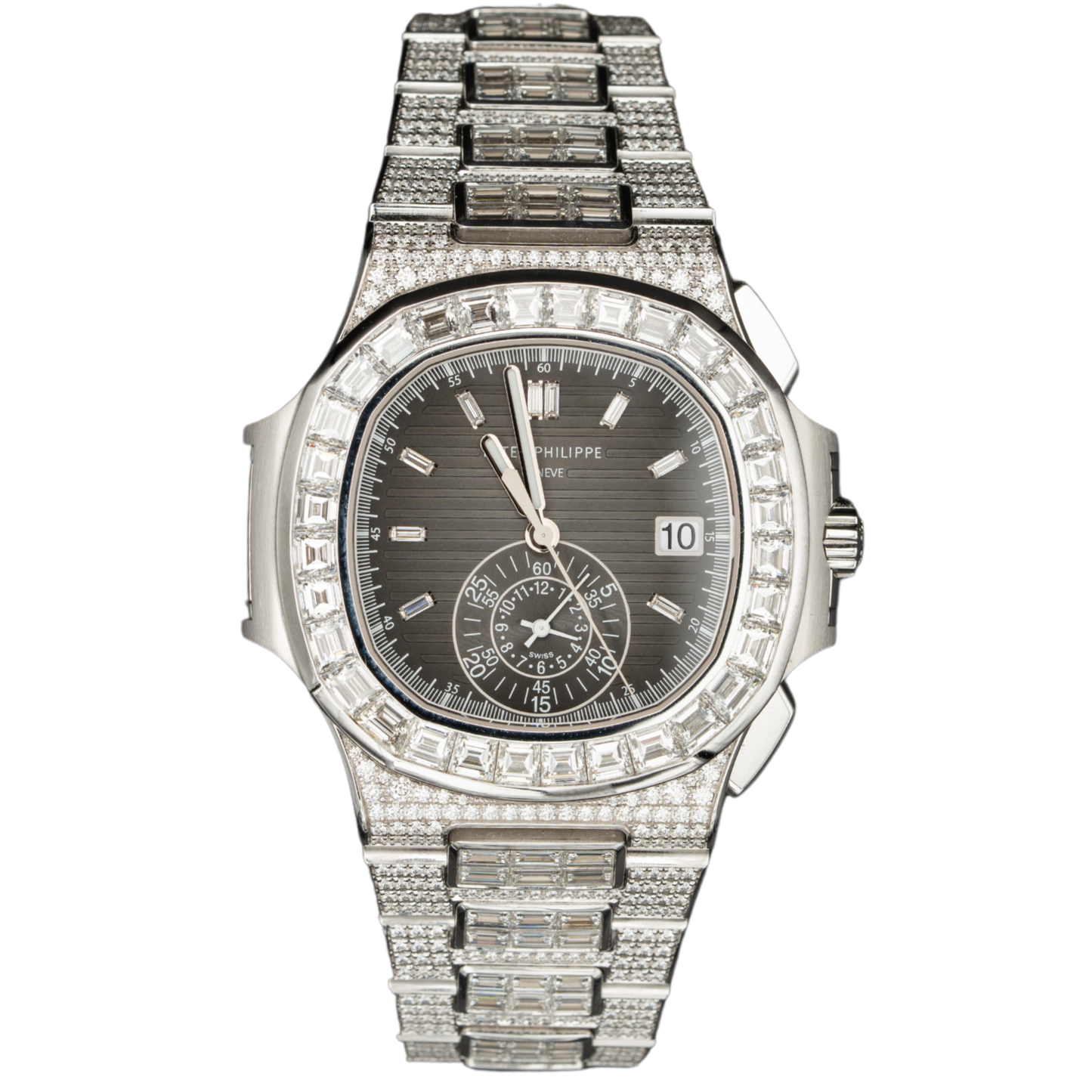 Patek Philippe Nautilus Ref. 5980/1400G White Gold Chronograph Full Factory Setting
