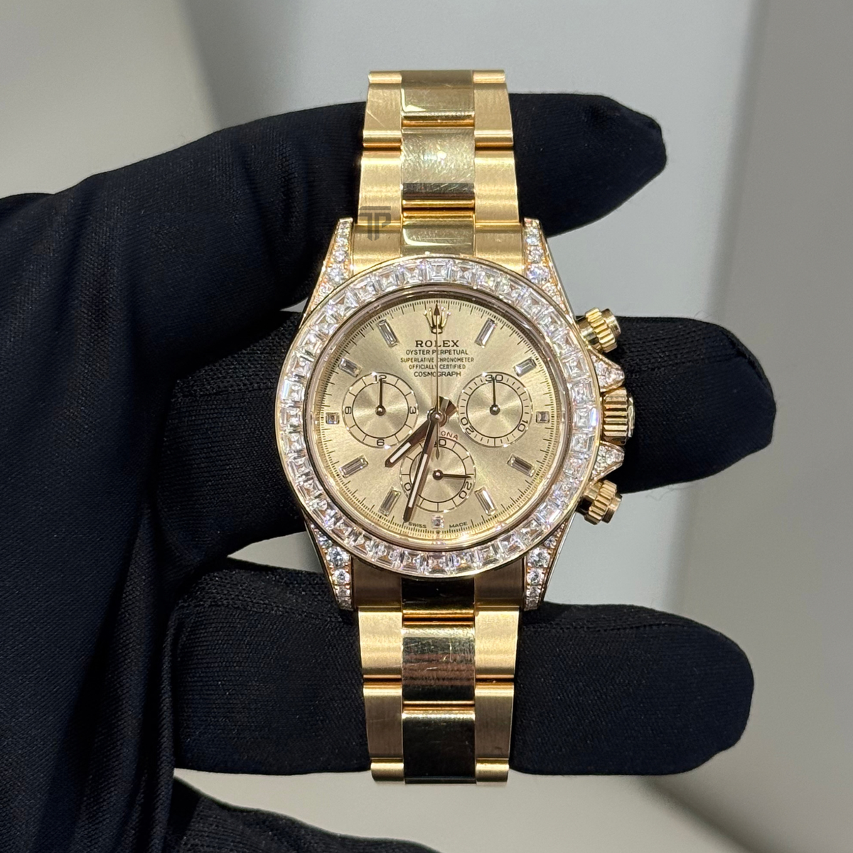 Rolex Daytona Ref. 126598TBR Yellow Gold on Full Bracelet with Baguette Bezel and Indices/Diamond Lugs