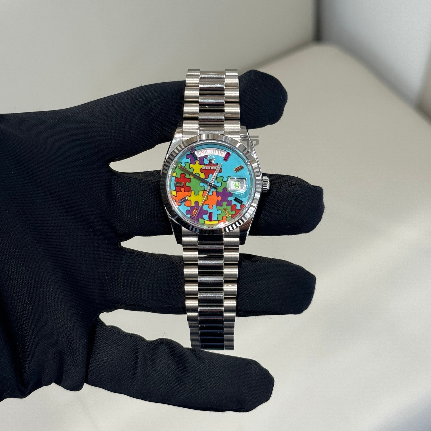 Rolex Ref. 128239 36MM White Gold Day Date "Puzzle"