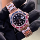 Rolex Ref. 126755SARU Black Dial Factory Set Diamonds Sapphires and Rubies