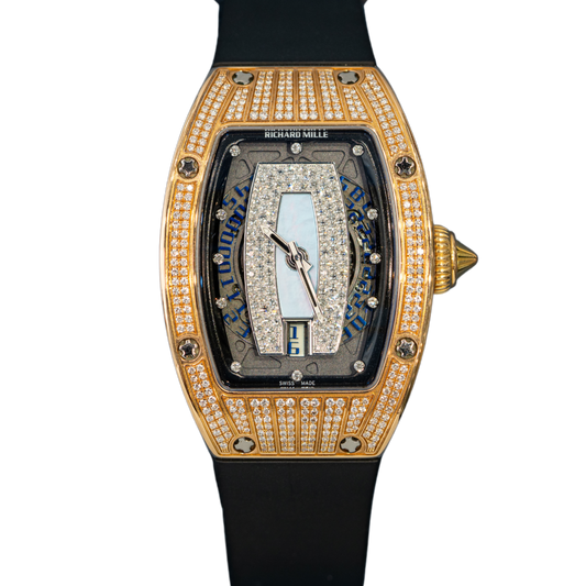 Richard Mille RM007 Med Setting Rose Gold Mother of Pearl Diamond Dial