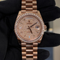 Rolex Day Date Ref. 228345RBR 40MM Rose Gold Pave Dial/Baguette Markers with Diamond Bezel