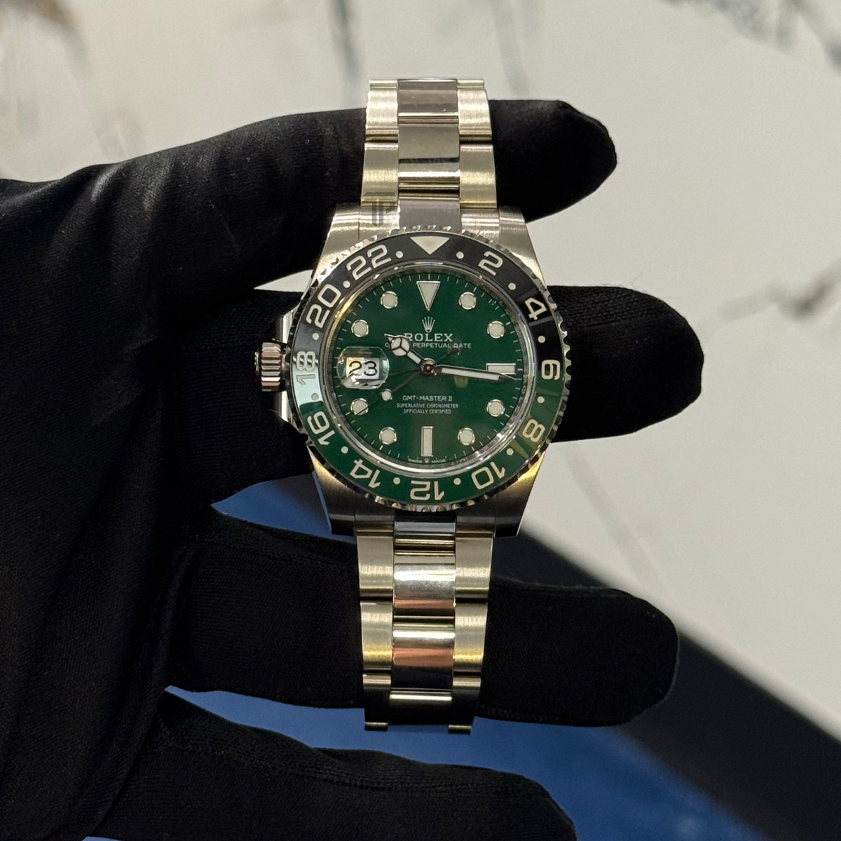 Rolex GMT Master II Ref. 126729VTNR GMT White Gold Sprite on Oyster