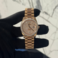 Rolex Day Date Ref. 228345RBR 40MM Rose Gold Pave Dial/Baguette Markers with Diamond Bezel