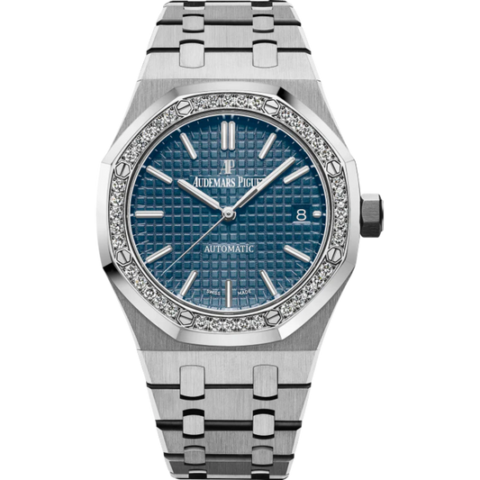 Royal Oak Selfwinding 37MM Stainless Steel Bracelet Blue Dial With Grande Tapisserie Pattern Stainless Steel Case Diamond-Set Bezel