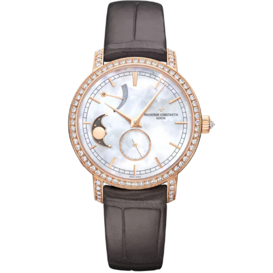 TRADITIONNELLE MOON PHASE 36 MM 18K ROSE GOLD WITH MOTHER OF PEARL DIAL