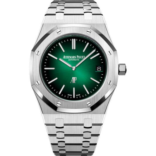 Royal Oak Jumbo Extra-Thin 39MM 950 Platinum Bracelet Smoked Green Dial With Sunray Pattern Base 950 Platinum Case