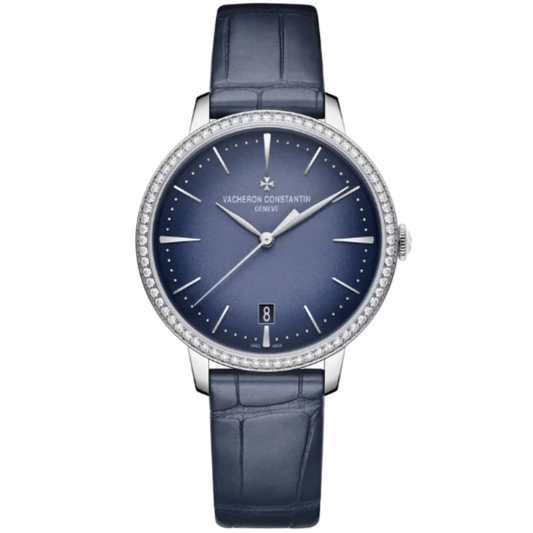 PATRIMONY SELF WINDING 36 MM 18K WHITE GOLD WITH BLUE BRASS DIAL