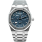 Royal Oak Dual Time 39MM Stainless Steel Bracelet Blue Dial With Grande Tapisserie Pattern Stainless Steel Case