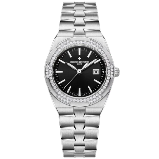 OVERSEAS QUARTZ 33 MM STAINLESS STEEL WITH BLACK BRASS DIAL