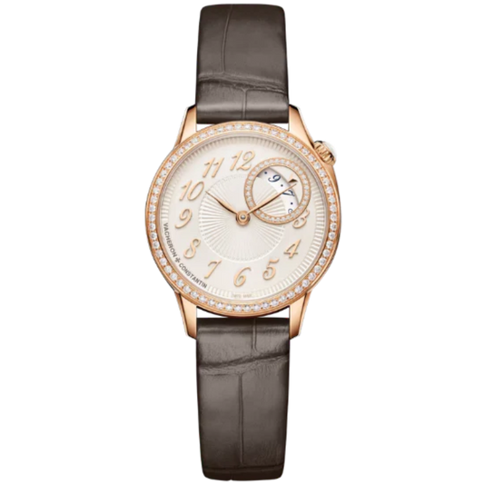 EGERIE QUARTZ PHASE 30 MM PINK GOLD WITH BRASS DIAL