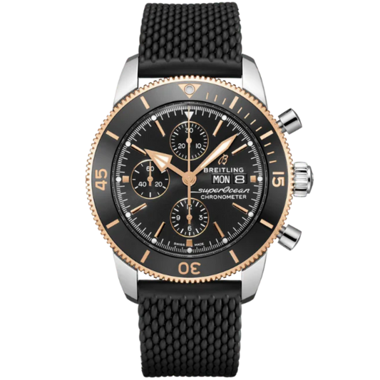 SUPEROCEAN HERITAGE CHRONOGRAPH 44 MM STAINLESS STEEL & 18K ROSE GOLD WITH BLACK DIAL