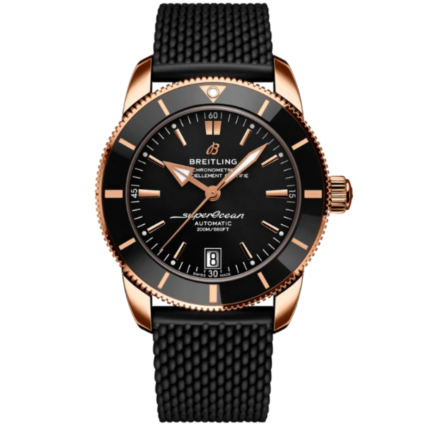 SUPEROCEAN HERITAGE B20 AUTOMATIC 42 MM 18K ROSE GOLD WITH BLACK DIAL