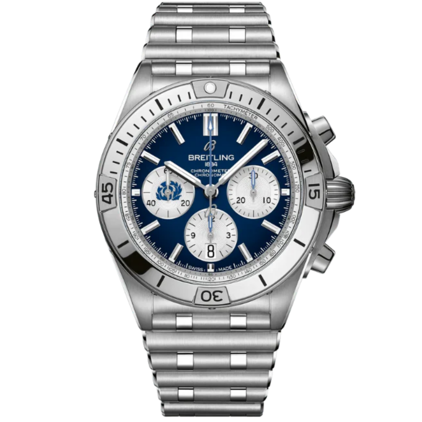 CHRONOMAT B01 SIX NATIONS SCOTLAND 42 MM STAINLESS STEEL WITH BLUE DIAL