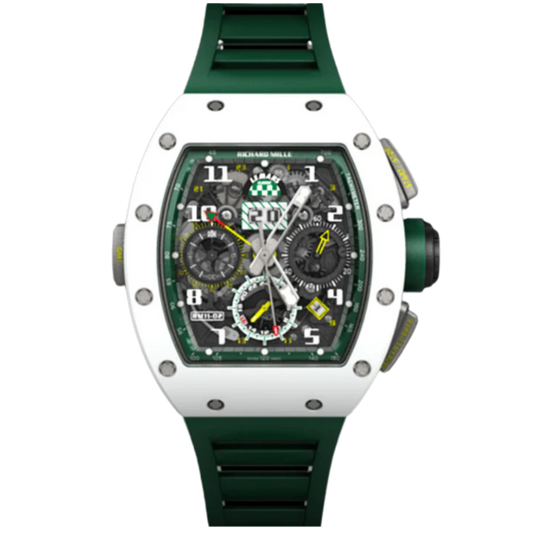RM 011-02 Le Mans Classic Rubber Strap Skeleton Dial White ATZ Ceramic Case