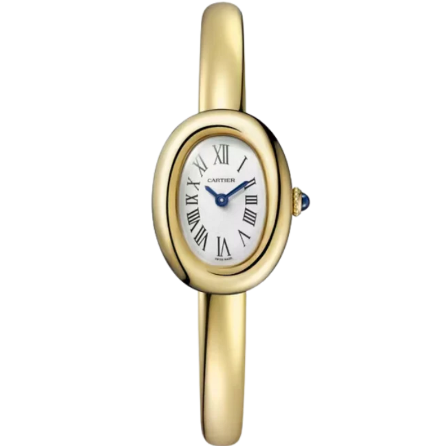 BAIGNOIRE DE CARTIER 25 MM 18K YELLOW GOLD WITH SILVER DIAL SIZE 16