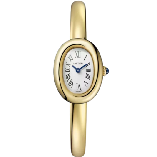 BAIGNOIRE DE CARTIER 25 MM 18K YELLOW GOLD WITH SILVER DIAL SIZE 16