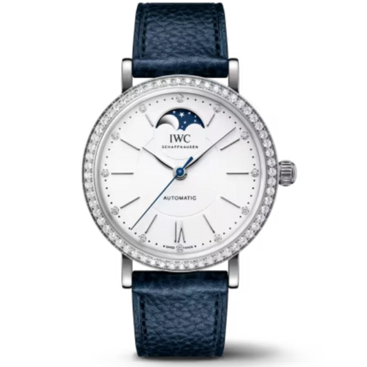 PORTOFINO AUTOMATIC MOON PHASE 37 MM STAINLESS STEEL WITH WHITE DIAL