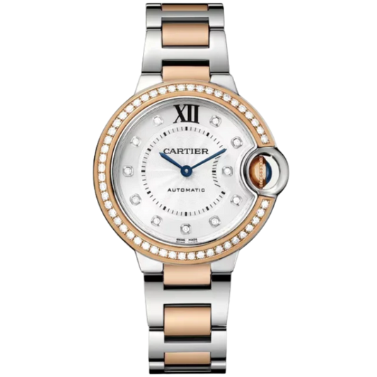 BALLON BLEU DE CARTIER 33 MM STAINLESS STEEL WITH SILVER GUILLOCHE DIAL