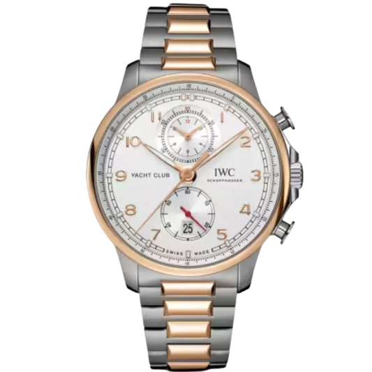 PORTUGIESER YACHT CLUB CHRONOGRAPH 45 MM STAINLESS STEEL & GOLD WITH WHITE DIAL