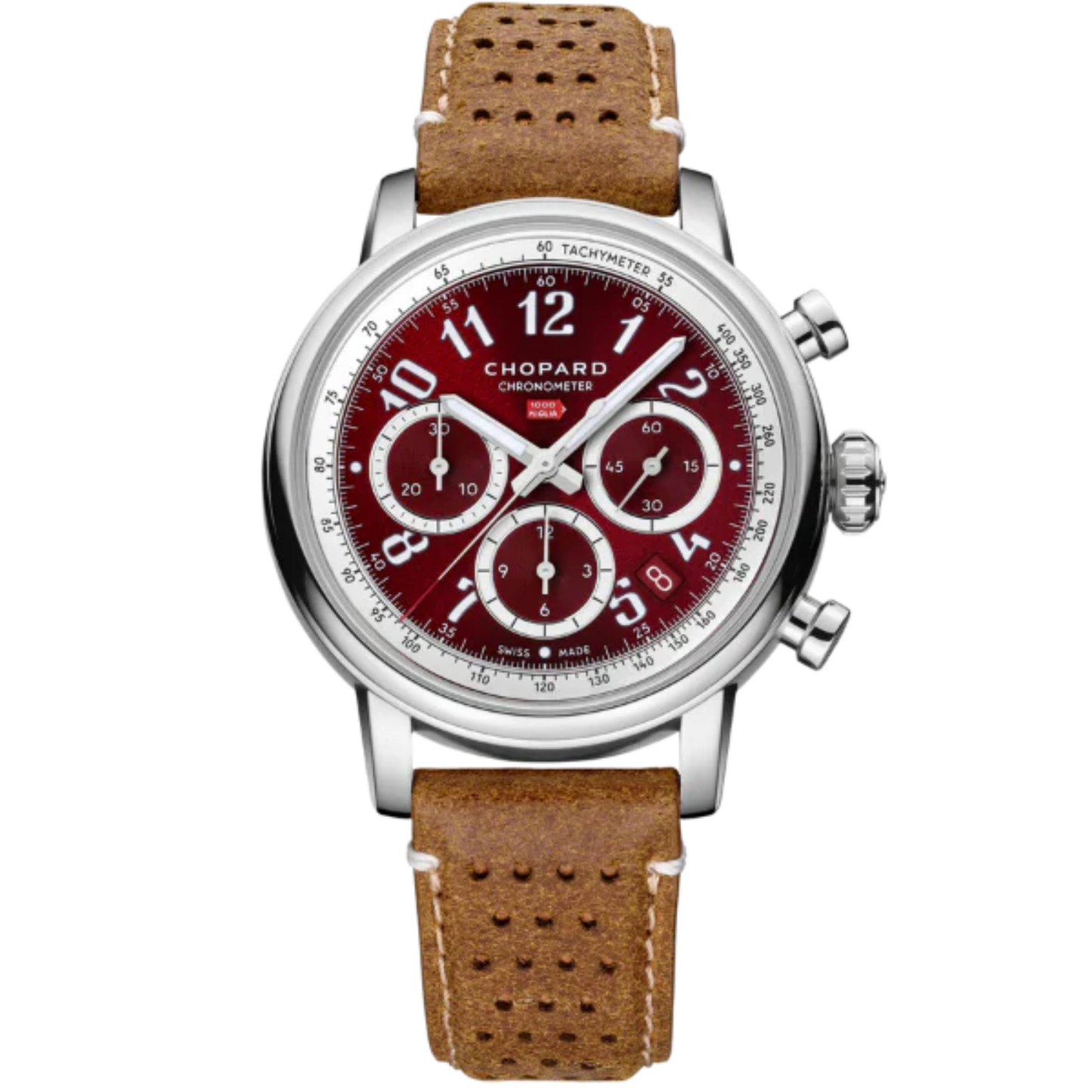 MILLE MIGLIA CLASSIC CHRONOGRAPH 40 MM CHOPARD LUCENT STEEL™ WITH "ROSSO AMARENA" RED DIAL